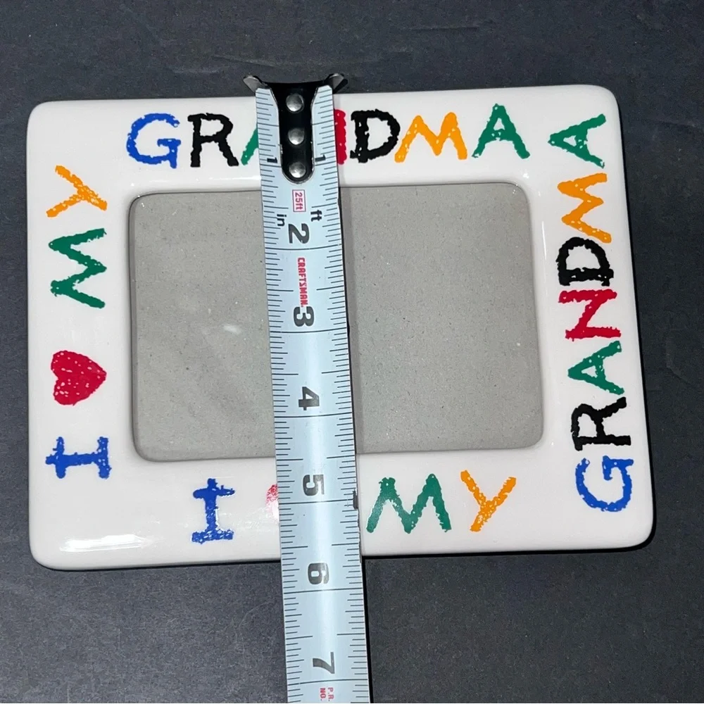 I Love My Grandma Colorful Ceramic Picture Frame Holds 4x6 Photo
